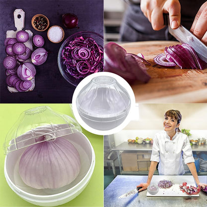 Onion Keeper, Reusable Onion Storage Containers, Freshness Saver Keeper Food Saver with Transparent lid, Fruit and Vegetable Storage Holder for Fridge (COLOR:White)