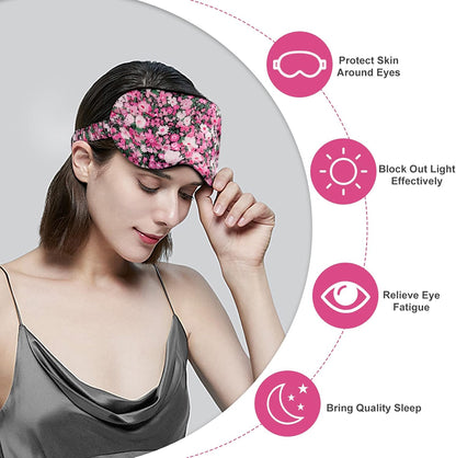 OLESILK 100% Mulberry Silk Sleep Mask for Women - Zero-Pressure Blackout