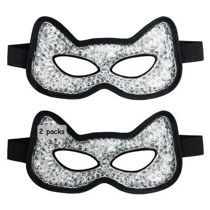 Cooling & Heating Eye Mask - Hot/Cold Use for Puffy Eyes, Headaches, Migraines, Sinus & Dark Circles (2 Packs Blue)
