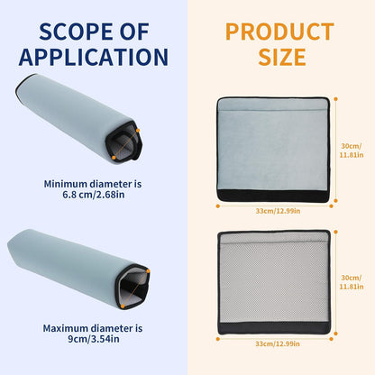 Wheelchair Armrest Covers (Pair)-Memory Foam Wheelchair armrest Pads Wicking Washable Non Slip Arm Rest Cover Cushion Pad for wheelchairs Office Chairs armchairs (Blue-Gray)