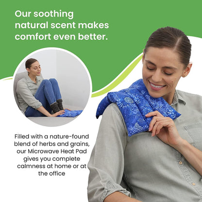 Nature Creation Microwaveable Herbal Heating Pad for Lumbar - Soothing Hot & Cold Therapy Pack for Lower Back- Soothing Relaxation, Warmth and Comfort - Lavender Flowers