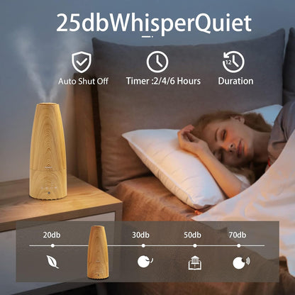 Cool Mist Humidifier，Elecameier Air humidifier for Home/Bedroom with Remote Control 2.3L Smart Air Humidifier for Desk/Office/Bedroom 25dB Whisper Quiet with Auto Shut off dark wood