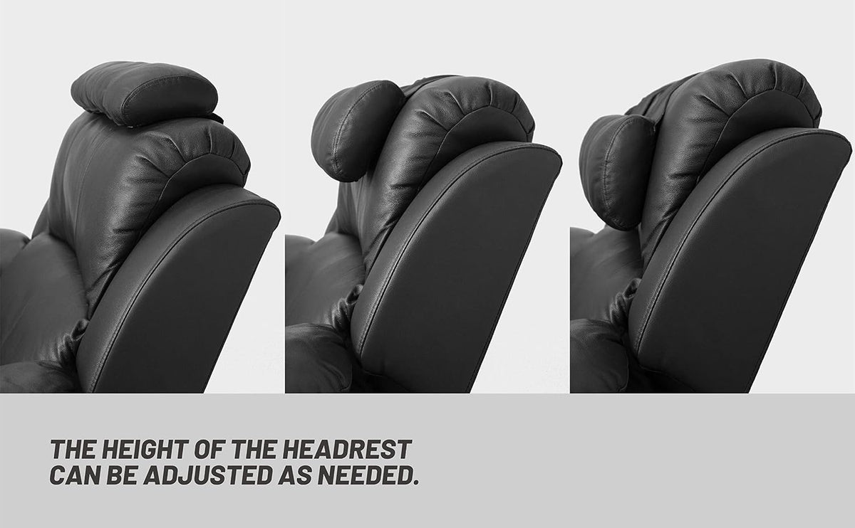 BOWERBIRD Genuine Leather Recliner Head Pillow-Head and Neck Pillow-Headrest Cushion for Neck Pain Relief and Cervical Support