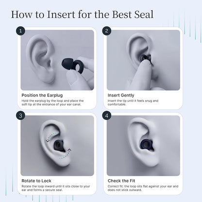 Nox Sleep Earplugs for Side Sleepers – Reusable Soft Silicone Ear Plugs for Sleeping – Comfortable Noise Reducing Earplugs for Snoring, Travel & Deep Sleep – 28dB Reusable Ear Plugs