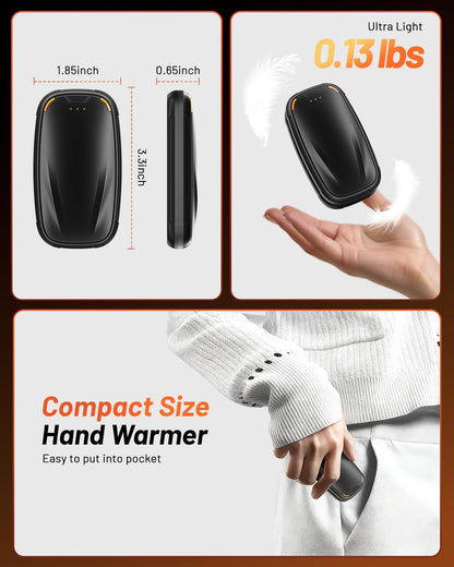 Hand Warmers Rechargeable 2 Pack, 3-Settings Rechargeable Hand Warmer, AI Smart Heating, Pocket Portable Electric Hands Warmer, Magnetic Handwarmers, A Winter for Kids and Loved Ones