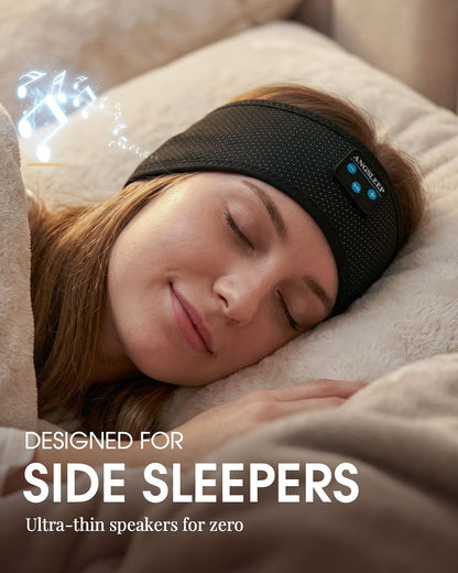 Sleep Headphones Bluetooth 5.4 Headband, Wireless Sleep Headphones with Ultra-Thin Stereo Speakers for Side Sleepers, Breathable & Soft Sports Headband for Running Exercise, Yoga, Travel