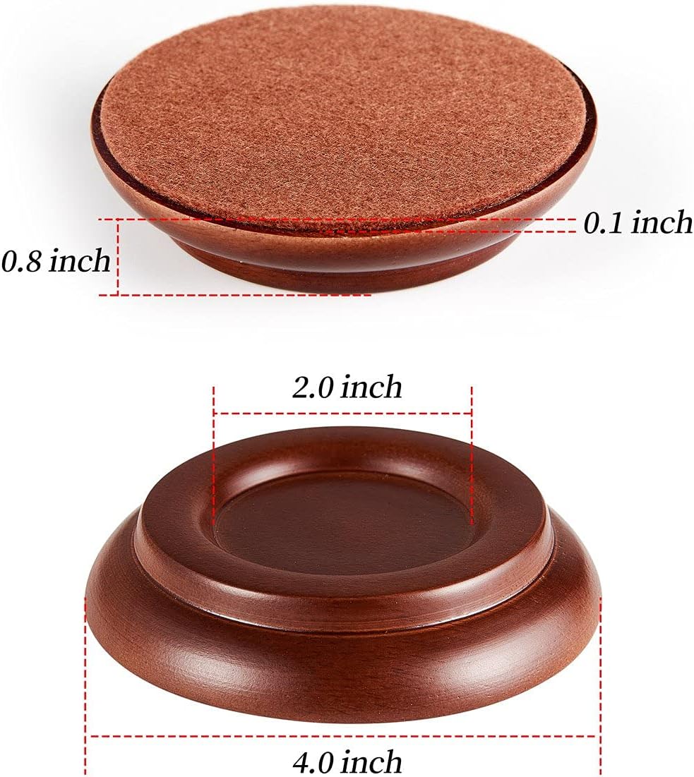 Piano Caster Cups Leg Floor Protectors WOGOD Upright Piano Caster Cups Felt Bottom Leg Pads for Wood Floor Furniture …