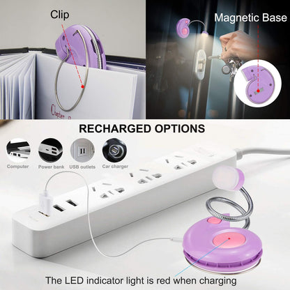 Kids Rechargeable Book Light, Clip on Reading Light for Kid, Kids Reading Lights, Amber Book Light for Reading in Bed, 2 Lighting Modes, Blue Light Blocking, Bookmark Light for Bookworms-Green