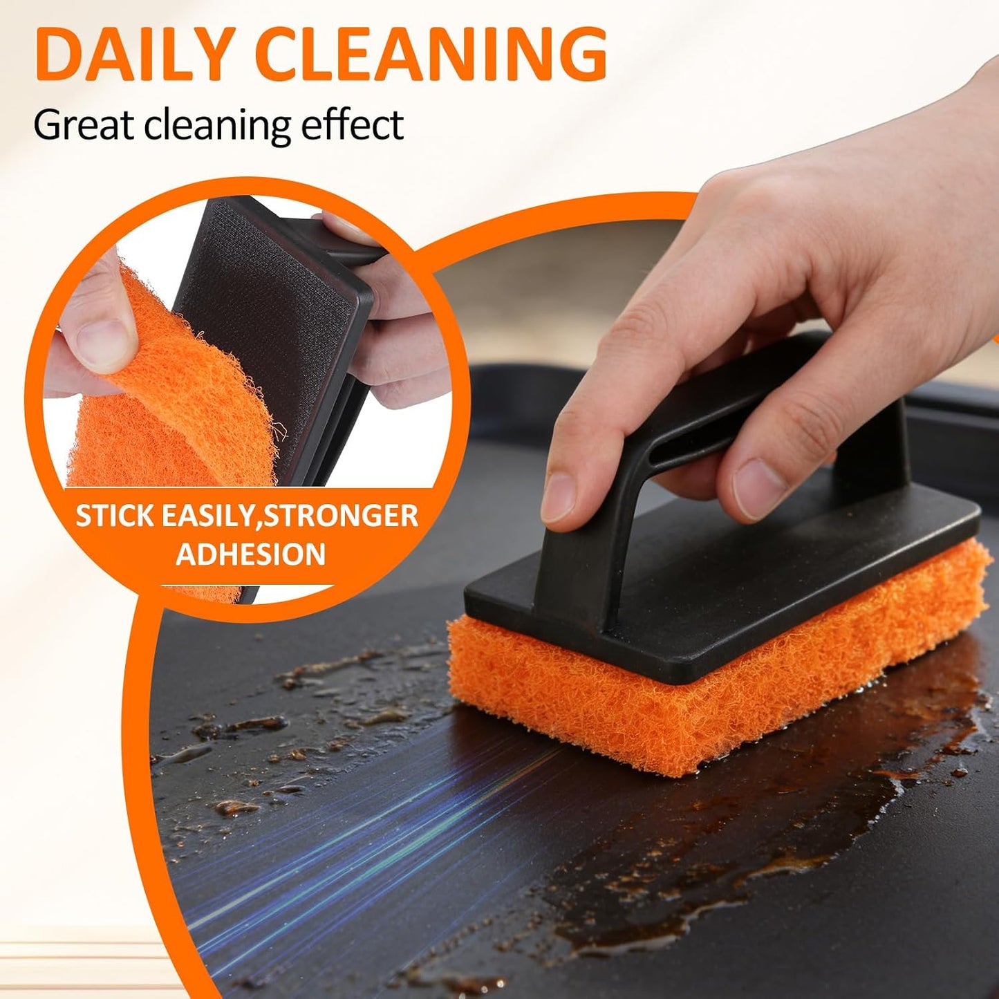 Griddle Cleaning Kit for Blackstone,15 Pieces Flat Top Grill Cleaning Kit with Grill Scraper, Griddle Bricks and Brush Easy to Remove Stain,Griddle Accessories Cleaner Tool Set with Storage Bag