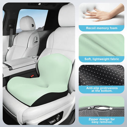 Seat Cushion for Office Chair and Car, L-Shaped Ergonomic Car Seat Cushions, Memory Foam Chair Cushion, Lumbar Support Pillow for Wheelchair, Car, Home, Office, Desk, Black