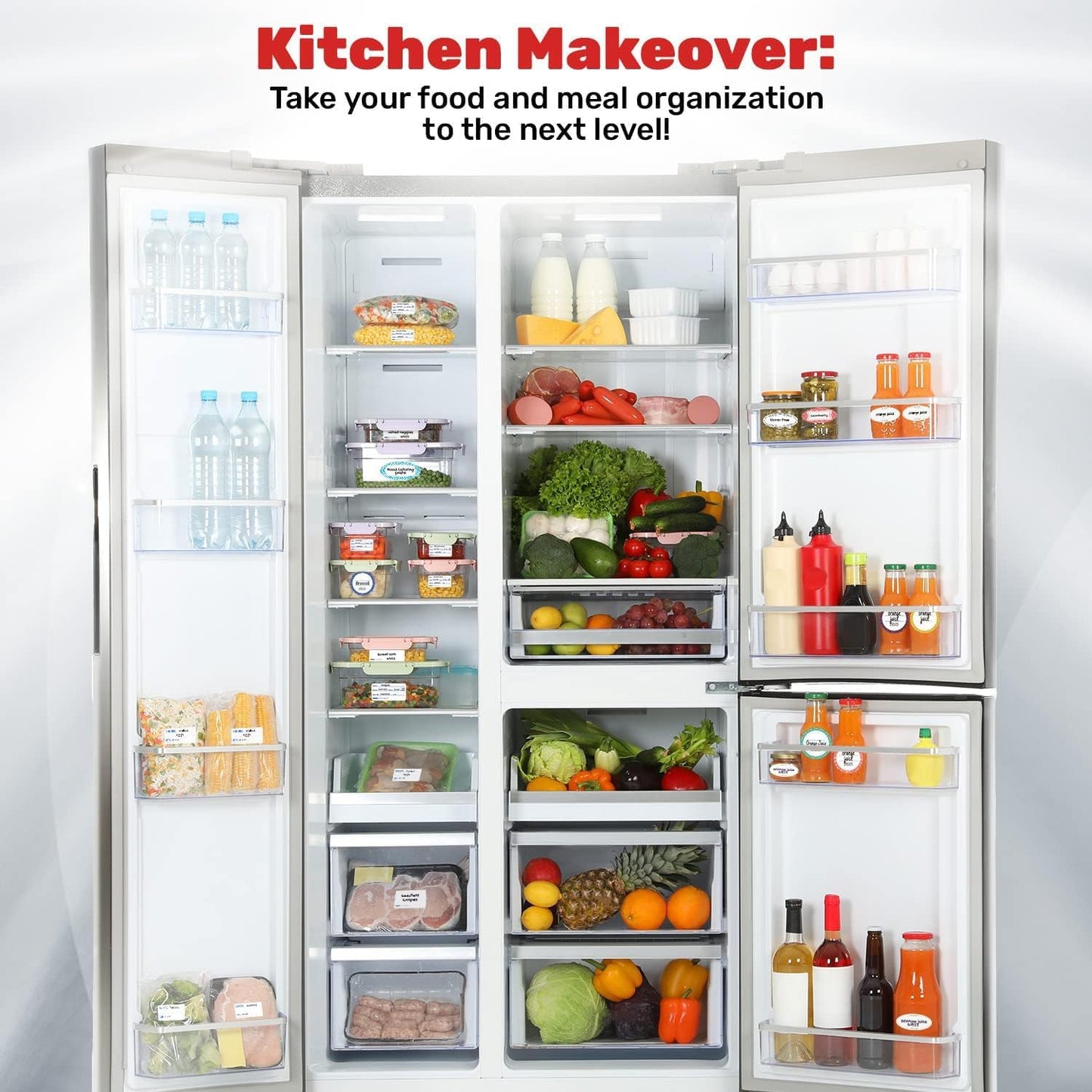 MESS Dissolvable Food Labels for Containers 1x2/1x3 400 Blank Kitchen Labels - Food Storage Labels - Removable Freezer Labels - Dissolvable Labels for Food Containers
