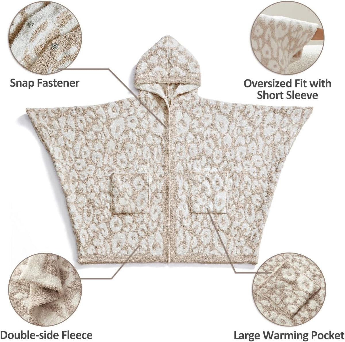 WDCOZY Wearable Blanket Hoodie Poncho Throw Comfy Soft Warm Cape Shawl Cozy Cloak Wrap Hooded with Sleeves For Women Adults