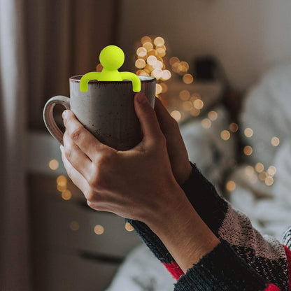 Leden Tea Infuser for Loose Leaf Tea Cute Tea Strainer Ball Stainless Steel Extra Fine Mesh Tea Steeper Filter for Cup Mug Silicone Handle Grey