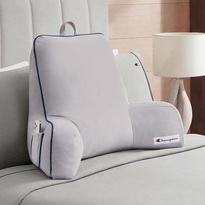 Champion Faux Wool Bedrest Pillow, 100% Polyester Cover and Fill, Spot Clean Only, Navy Blue, 29" x 24.5" x 10.5"