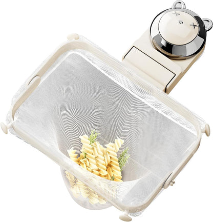 Kitchen Sink Strainer with Filter Mesh Bag, Food Waste Filter Basket, Suction Cup Folding Washing Vegetables and Fruits Drying Bag Holder