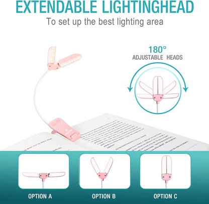 Vekkia 14 LED Rechargeable Book Light for Reading at Night