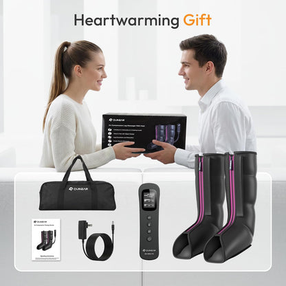 QUINEAR Leg Massager for Circulation and Pain Relief, Heating Leg Compression Massager with 3 Modes, Foot and Calf Massager with 3 Intensities 3 Heats - Gift for Mom and Dad