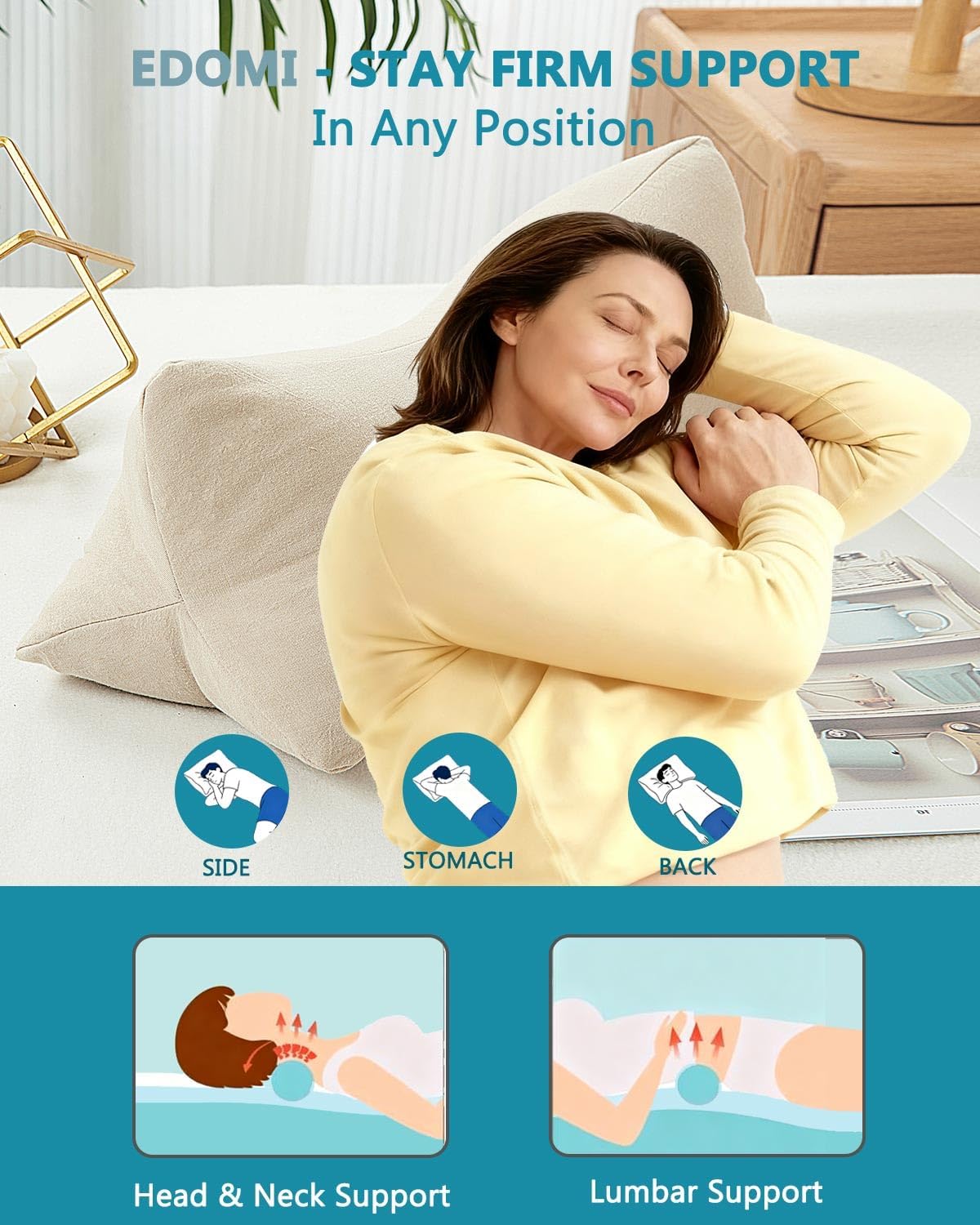 Buckwheat Cervical Neck Roll Pillow, Adjustable Firm Support for Neck Pain Relief, 15.7x6 Inch Buckwheat Hull Pillow for Back Side Sleepers