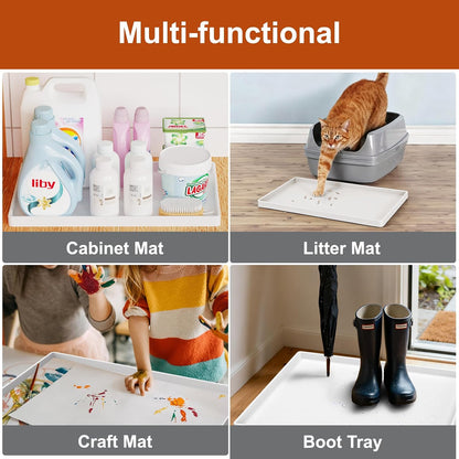 34" x 22" Extra Thick Silicone Mat Waterproof with Raised Edge, | Under Sink Mat for Kitchen & Bathroom, Kitchen Cabinet Liner, Multi-Purpose for Storage & Protection
