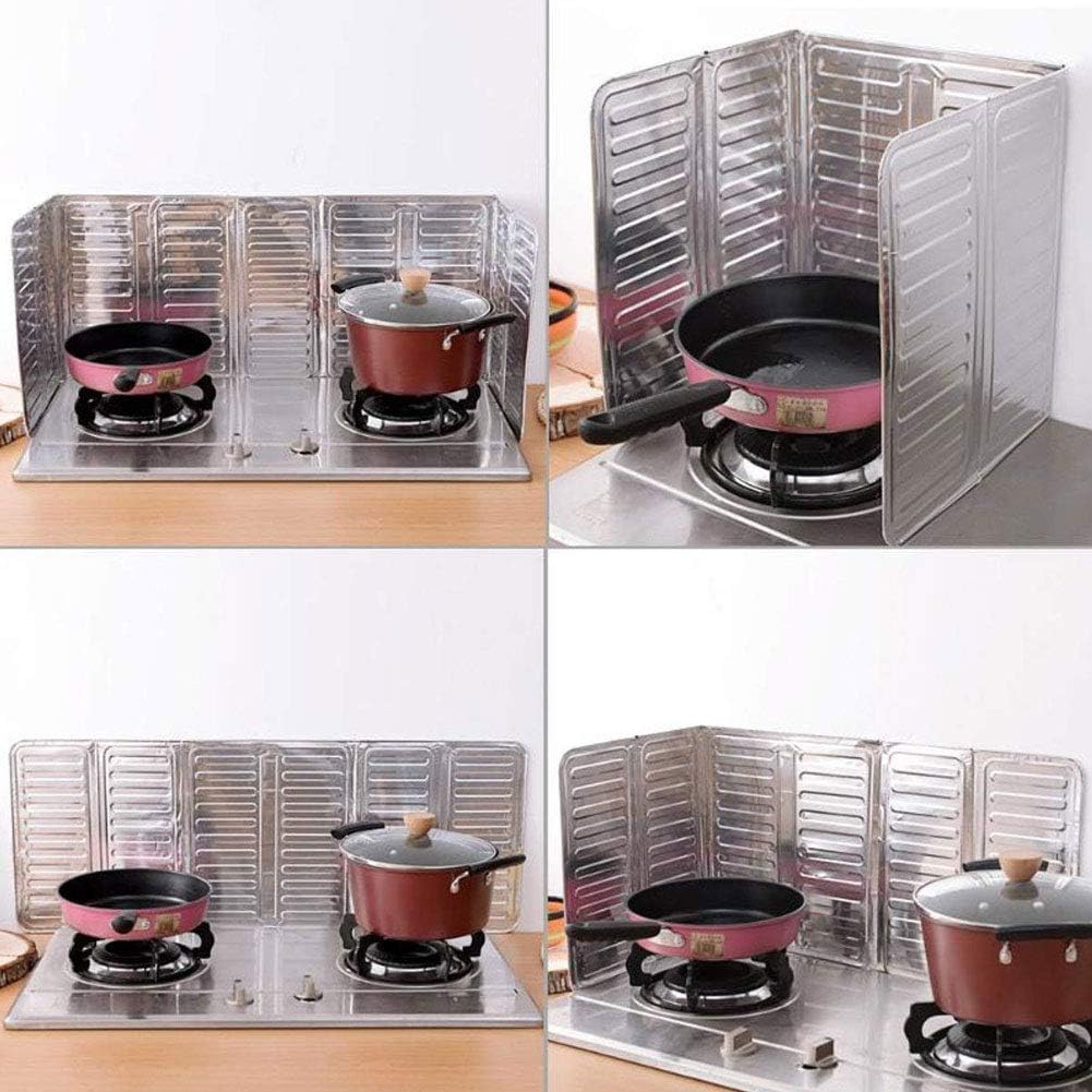 2Pcs Disposable Oil Splash Guard Aluminum Foil Gas Stove Oil Splatter Screen Board Cooking Frying Oil-Proof Splash Kitchen Tool Suitable for kitchen and dining room(Silver)