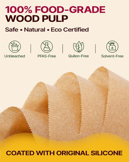 Katbite Air Fryer Liners, 8.6 x 5.5 Inch for Dual Basket Fryers, 220 Count | Disposable oil-proof parchment liners for dual basket air fryers; Compatible with Foodi DZ201, DZ401 and FG551 models.