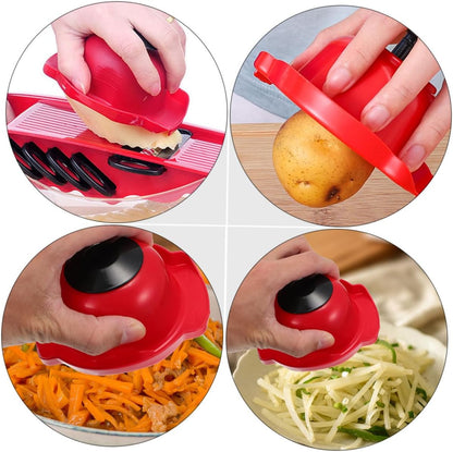 Happyyami 2pcs Food Safety Holders Ergonomic Kitchen Food Slicer Guards for Safe Vegetable Cutting Non-slip to Clean Material