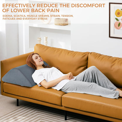 Knee Wedge Pillow for Post-Surgery Recovery-Leg Elevation Support for Sleep Position, Alleviating Lower Back & Hip Pain Enhancing Circulation in Ankles Legs Triangle Pillow with Removable Cover