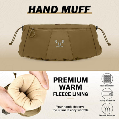 Hunting Hand Warmer Muff: Portable Fleece Waist Handwarmer Pouch Insulated Outdoor Gear Cold Weather for Camping, Hiking