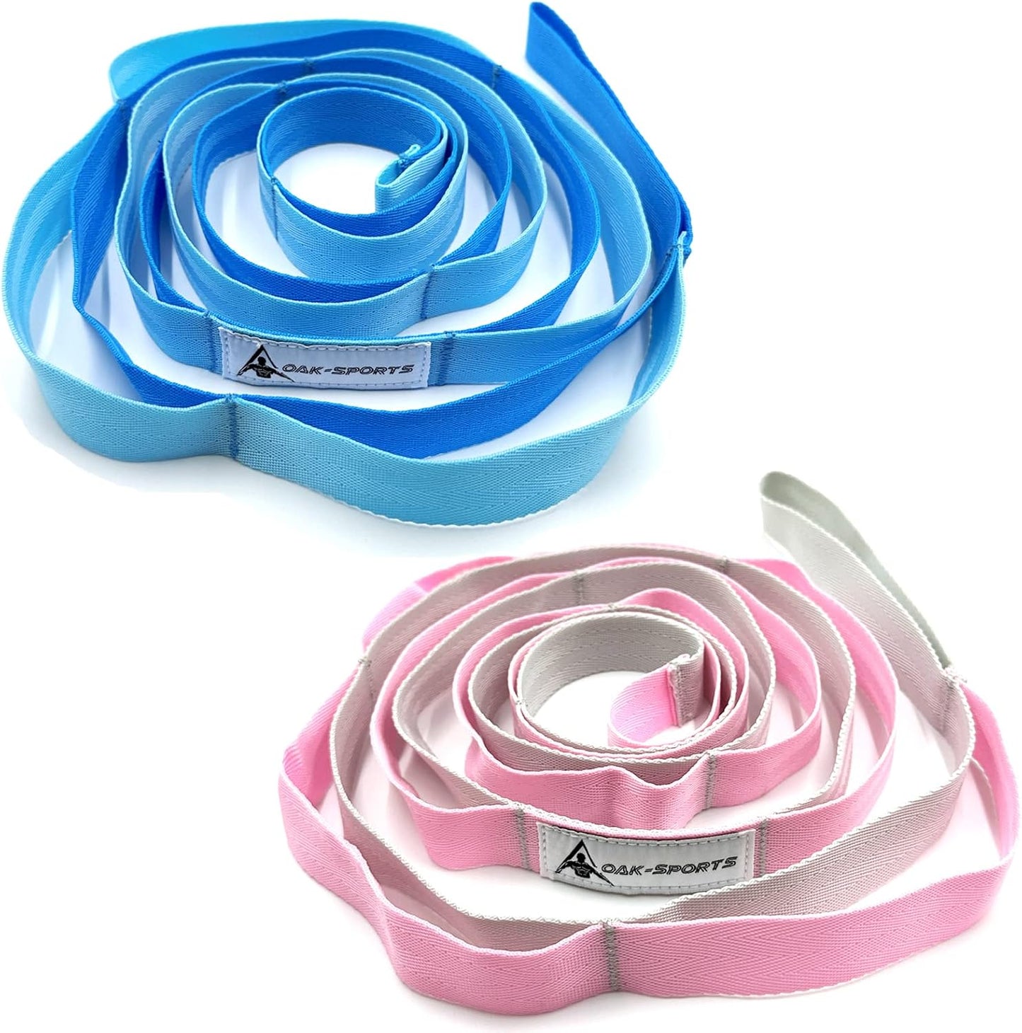 Stretching Strap Yoga Strap with Loops for Physical Therapy, Non-Elastic | 10 Loops, 75 inches length, Multi-Color Selection for Yoga Strap for Stretching, Pilates, Dance and Gymnastics