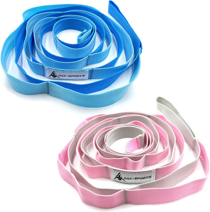 Stretching Strap Yoga Strap with Loops for Physical Therapy, Non-Elastic | 10 Loops, 75 inches length, Multi-Color Selection for Yoga Strap for Stretching, Pilates, Dance and Gymnastics