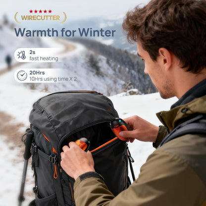 Hand Warmers Rechargeable, 2 Pack Portable Pocket Hand Warmers, 20Hrs Long Heating Double Warm Electric Handwarmers, Reusable Heater for Outdoors, Camping, Hunting, Golf, Fishing