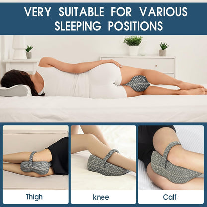 Memory Foam Knee Pillow for Side Sleepers – Orthopedic Leg & Hip Alignment Cushion, Spine Support Pillow for Back, Shoulder & Pressure Relief