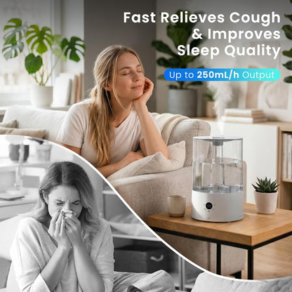 COWSAR Humidifier for Bedroom, 3L Top Fill Cool Mist Humidifier for Large Room, Easy to Fill & Clean, Quiet 22dB, Baby Humidifier, Nightlight, Timer/Sleep Mode, 360° Nozzle, Aromatherapy Tray, White