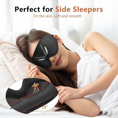 Sleep Mask for Side Sleeper Women Men, Eye Mask for Sleeping Light Blocking, 3D Contoured Cup Sleeping Mask, Soft Breathable Sleep Eye Mask with Adjustable Elastic Strap for Travel (Pastel Blue)