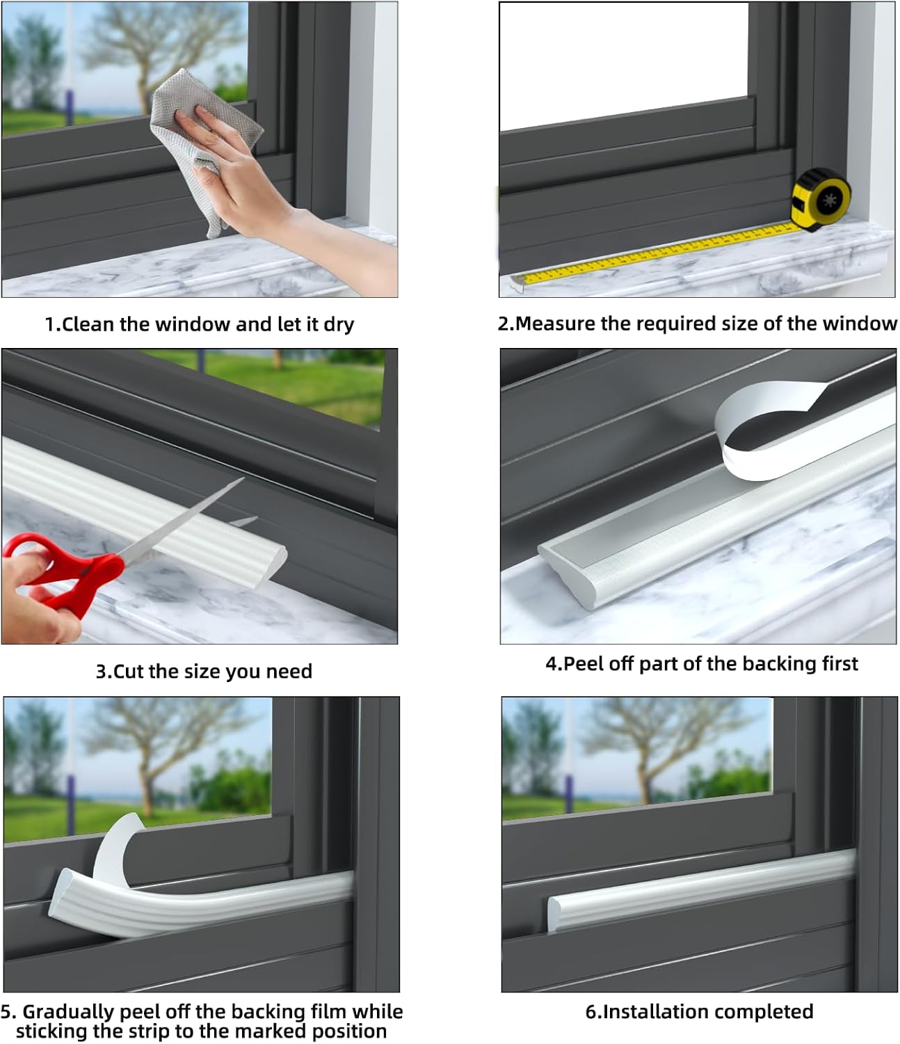 3 Pack*16.4 Ft Self-Adhesive Wedge Foam Window Weather Stripping Door Seal Strip, Soundproof Exterior Front Door Frame Gap Filler, Draft Stopper Foam Tape Noise Light Blocker (Black)