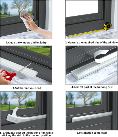 3 Pack*16.4 Ft Self-Adhesive Wedge Foam Window Weather Stripping Door Seal Strip, Soundproof Exterior Front Door Frame Gap Filler, Draft Stopper Foam Tape Noise Light Blocker (Black)