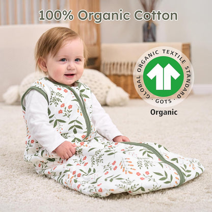 Yoofoss Baby Sleep Sack 0-6 Months Wearable Blanket for Babies 100% Organic Cotton 2-Way Zipper TOG 0.5 Toddler Sleeping Sack 3 Pack, Sleep Sacks