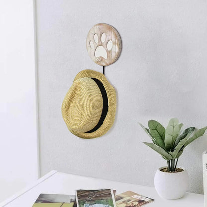 Vintage Style Dog Paw Wall Mounted Dog Leash Hooks Rustic Farmhouse Leash Holder Hook for Dog Leash on Wall