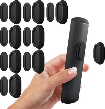 Magnetic Remote Control Holder Wall Mount for TV/Fan, 5Pack-Black | No Drill Self-Adhesive TV Remote Holder for Bed, Silicone Remote Caddy, Bedside Organizer, RV Accessories