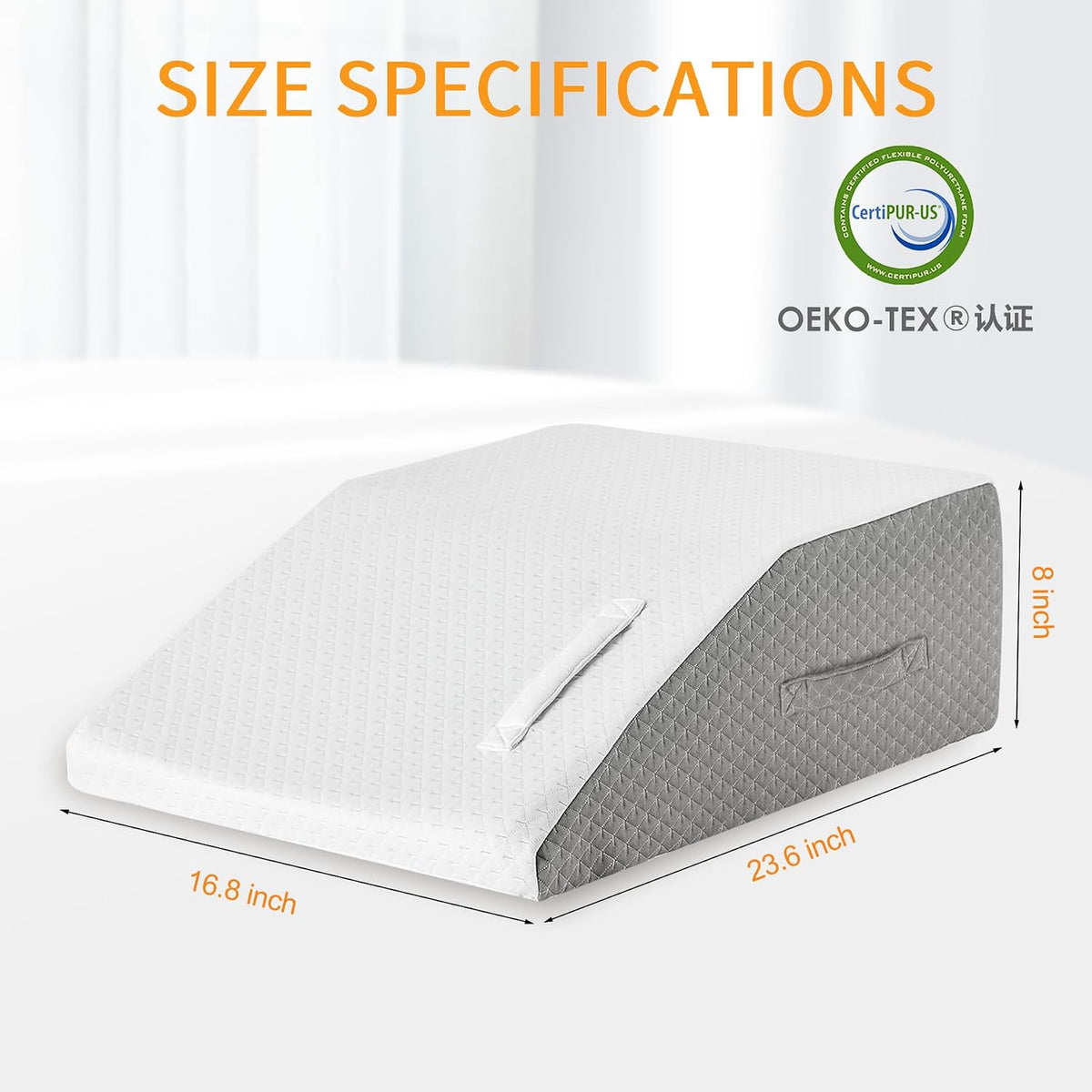 Ruqmuis Leg Elevation Pillow for After Surgery, 10inch Foam Leg Elevating Pillow for Swelling and Blood Circulation, Leg Wedge Pillow for Sleeping, Knee Pillow for Knee Hip Ankle Pain Relief, Velvet
