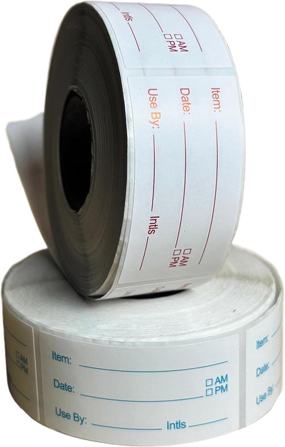 2 Rolls 1000 Labels Removable Food Labels, Waterproof Self-Adhesive Freezer Container Stickers for Kitchen Organization
