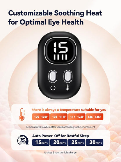 Heated Eye Mask for Dry Eyes, Warm Compress with Adjustable Heat & Timer