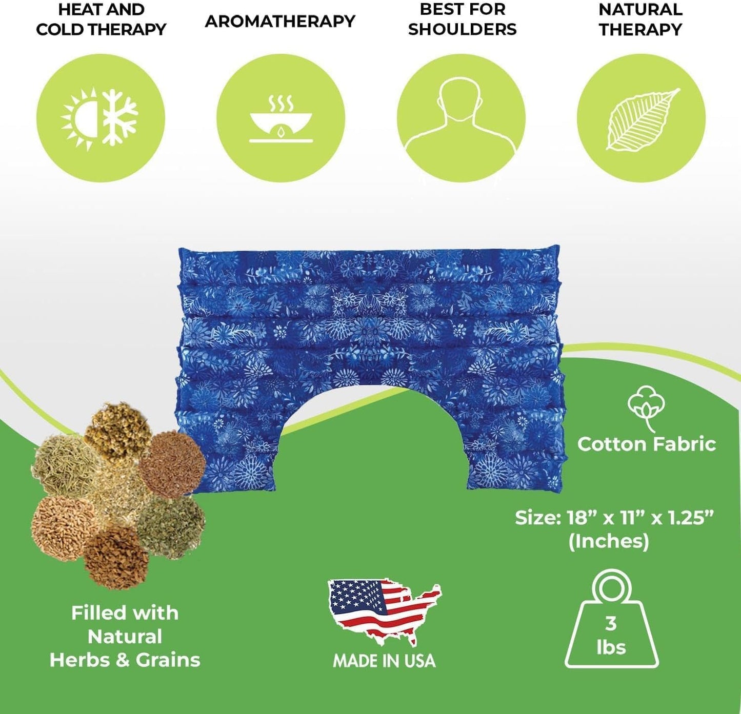 Nature Creation Microwave Heat Pad for Neck and Shoulder with an Extention that Cover The Neck - Microwave Heating Pad for Shoulders & Upper Back Cold Compress & Hot Pack - Happy Hearts 1 Pack