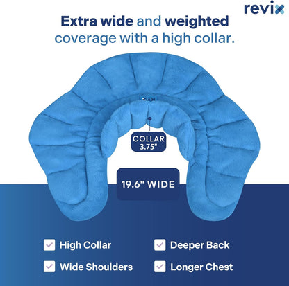 REVIX Microwave Heating Pad for Neck and Shoulders Back, Microwavable Heated Neck Wrap Warmer with Moist Heat, Lavender Aromatherapy Hot and Cold Pack