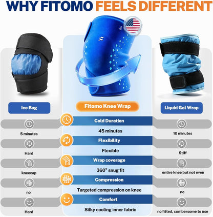 Knee Ice Pack Wrap, Long-Lasting Cold Compression for Knee Pain Relief | Thickened Gel, Stays Cold Longer, Soft After Freezing, Adjustable Fit, No Slip, Full Wrap cooling, Reusable Cold Hot Therapy