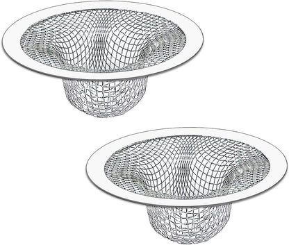 Seatery 2PCS Tub Drain Hair Catcher - 2.75 inch Shower Drain Mesh Strainer, Stainless Steel Shower Bathtub Drain Cover, Bathroom Sink Strainer Filter Basket for Bathroom Sink, Wash Basin Floor Drain