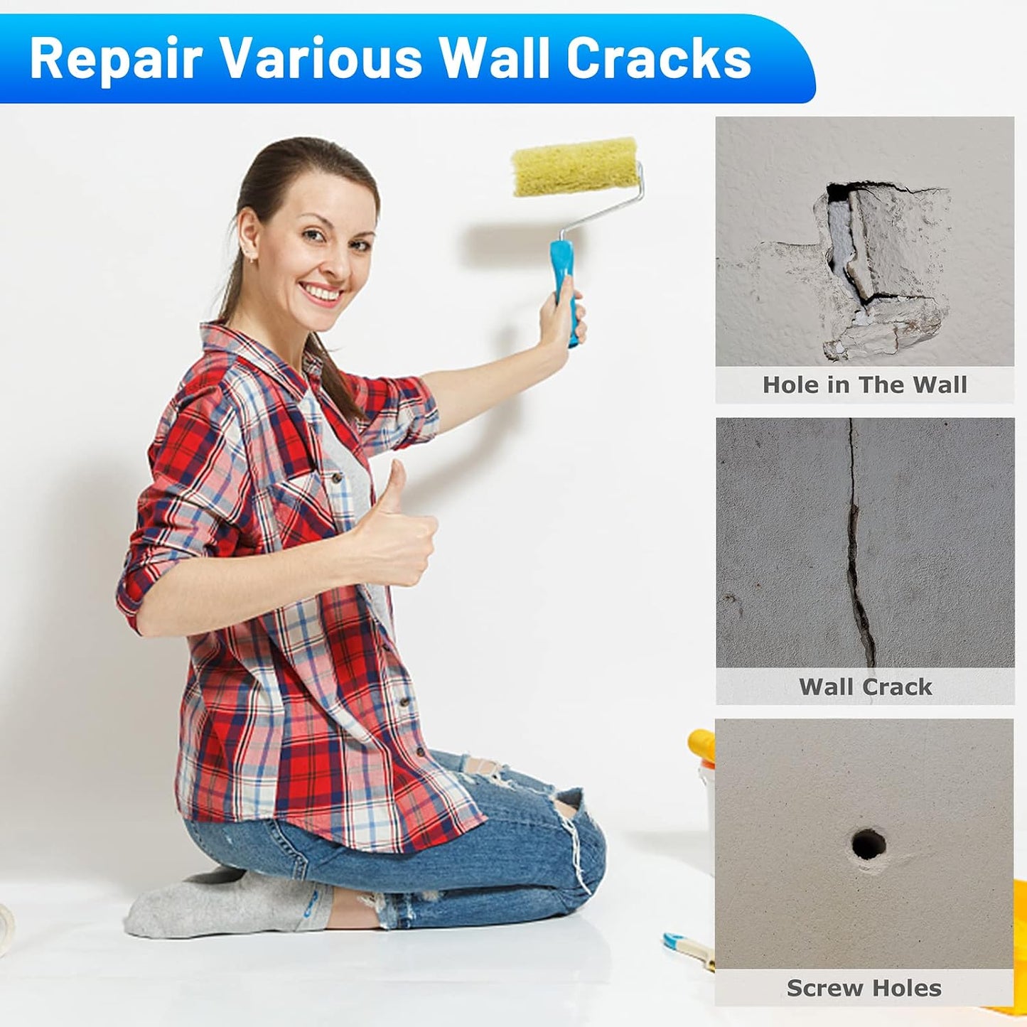 Ranekie 14 Pack Drywall Repairs Patch, 4/6/8 Inch Drywall Repair Kit with Extended Self-Adhesive Mesh,Large Hole Patch Repair for Drywall,Heavy Duty Dry Wall Hole Repair Patch