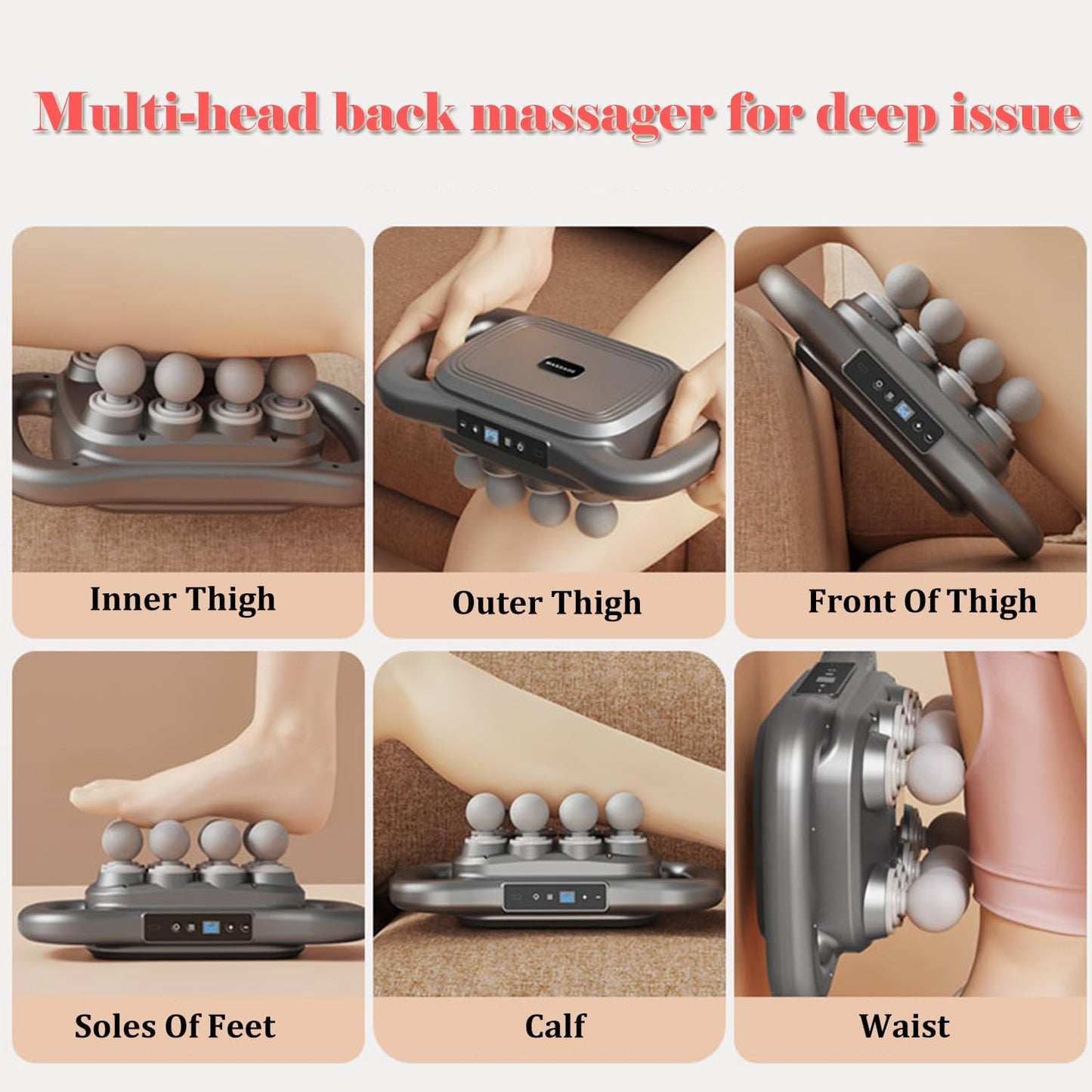 42Head Massage Gun Pain Relief Deep Tissue,Percussion Back Massager | 9 Modes & 9 Intensities, red light therapy, heat back massager, quite, muslce massager, for Back Neck Shoulder Legs