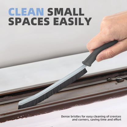 FOOGWEE Hard Bristle Crevice Cleaning Brush - Cleaning Tools for Household Use, Multifunctional Gap Cleaning Supplies for Kitchen, Bathroom, Toilet, Window, Vehicle, Faucets, Grout, Home (Black)