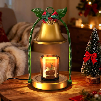 Flower Candle Warmer Lamp,Adjustable Timer & Dimmer(Black2) | Adjustable height fits jars. Timer & dimmer safe melt. 2 bulbs & heat-proof base. Perfect for bedroom, office, or gifting.